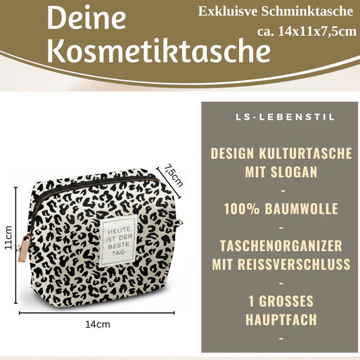 KI-generiertes Bild,Kosmetiktasche Leo 14x11cm kleine Schminktasche Kulturtasche Waschtasche
