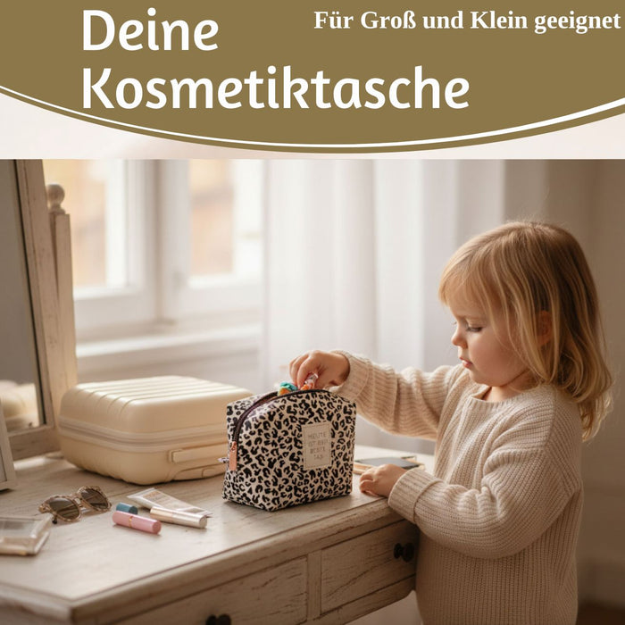 KI-generiertes Bild,Kosmetiktasche Leo 14x11cm kleine Schminktasche Kulturtasche Waschtasche