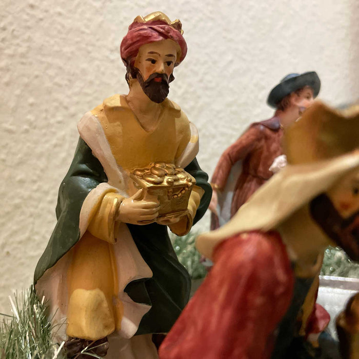 KI-generiertes Bild,XL Krippenfiguren Set 7 Figuren 15cm Traditionell Handbemalt Krippe Krippenset