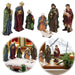 KI-generiertes Bild Krippenfiguren Set 7 Figuren 12cm Traditionell Handbemalt Krippe Krippenset Xmas