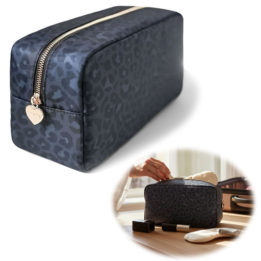 KI-generiertes Bild Mimi's Glow Kulturtasche Romy 26x14cm Leo Grau Schwarz Schminktasche Kosmetiktasche