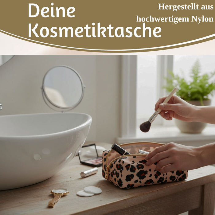 KI-generiertes Bild,Mimi's Glow Kosmetiktasche Suki 21x7cm Leo Beige Schminktasche Mäppchen