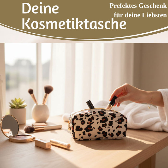 KI-generiertes Bild,Mimi's Glow Kosmetiktasche Suki 21x7cm Leo Beige Schminktasche Mäppchen