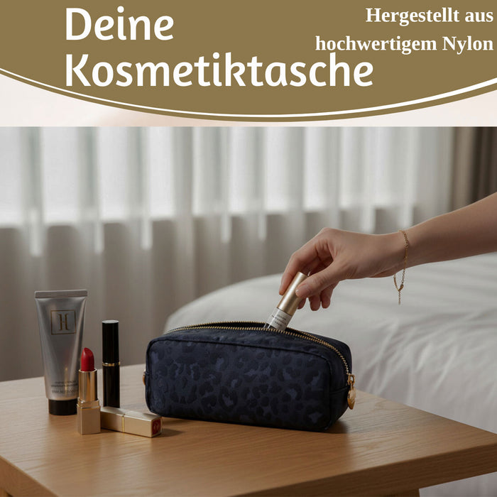 KI-generiertes Bild,Mimi's Glow Kosmetiktasche Suki 21x7cm Leo Grau Schwarz Schminktasche Mäppchen