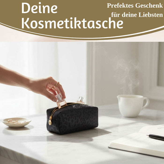 KI-generiertes Bild,Mimi's Glow Kosmetiktasche Suki 21x7cm Leo Grau Schwarz Schminktasche Mäppchen