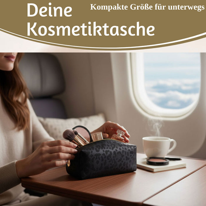 KI-generiertes Bild,Mimi's Glow Kosmetiktasche Suki 21x7cm Leo Grau Schwarz Schminktasche Mäppchen