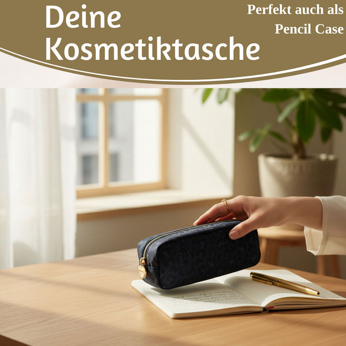 KI-generiertes Bild,Mimi's Glow Kosmetiktasche Suki 21x7cm Leo Grau Schwarz Schminktasche Mäppchen