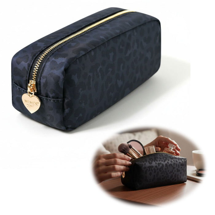 KI-generiertes Bild Mimi's Glow Kosmetiktasche Suki 21x7cm Leo Grau Schwarz Schminktasche Mäppchen