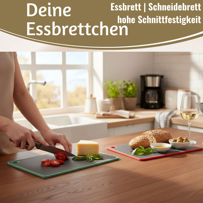 KI-generiertes Bild,2x Kunststoff Essbrettchen 23x16cm 2´er Set Grau Rutschfest Frühstücksbrettchen