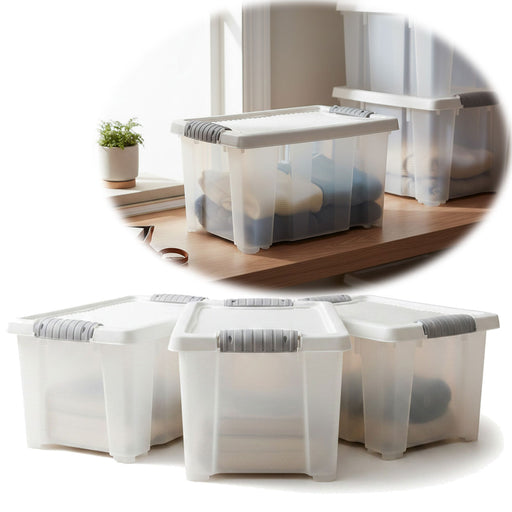 KI-generiertes Bild Stapelbox Allzweckbox 3´er Set 30x20x15cm mit Deckel Transportbox Stapelkiste