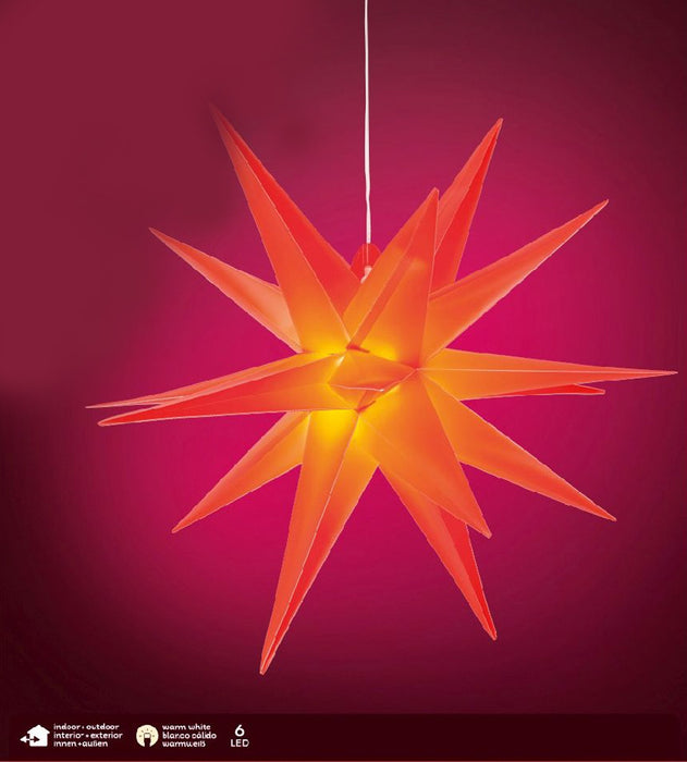 KI-generiertes Bild,3D Außen Leuchtstern Ø 60cm Rot 6 LED Beleuchtet Weihnachtsstern Faltstern