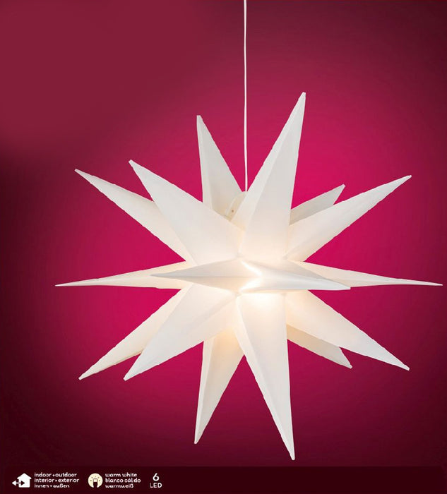 KI-generiertes Bild,3D Außen Leuchtstern Ø 60cm Weiß 6 LED Beleuchtet Weihnachtsstern Faltstern