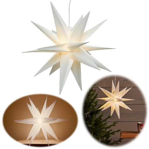 KI-generiertes Bild 3D Außen Leuchtstern Ø 60cm Weiß 6 LED Beleuchtet Weihnachtsstern Faltstern