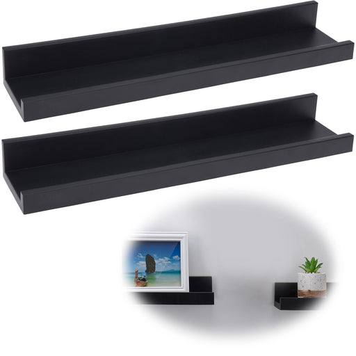 KI-generiertes Bild Wandregal Wandboard Freja 2´er Set 45cm Schwarz Deko Regal Schweberegal Küchenregal