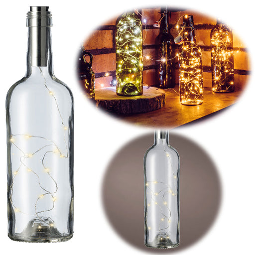 KI-generiertes Bild LED Flaschenlicht 10 LED Korken Lichterkette mit Timer Batterie Flaschenlichter