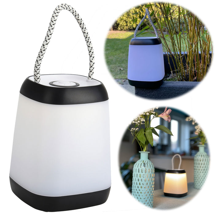 KI-generiertes Bild LED Camping-Leuchte 12x9cm Schwarz Weiß tragbar Gartenlaterne Windlicht