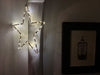 KI-generiertes Bild,2x 35 LED Leuchtstern Weihnachtsstern Ø 38cm Gold Timer Batterie Beleuchtet