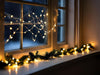 KI-generiertes Bild,USB LED Lichterkette 100 Lampen 7,4 Meter 8 Lichteffekte Timer Batterie Warm-Weiß
