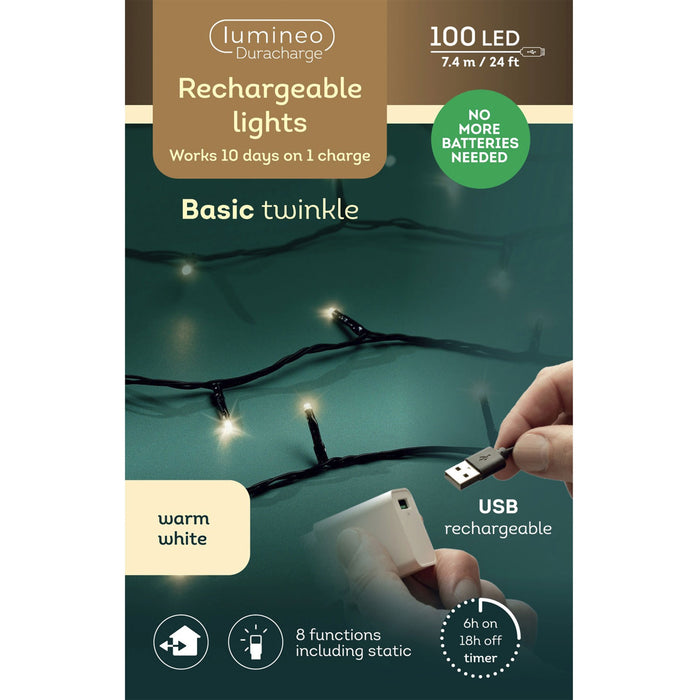 KI-generiertes Bild,USB LED Lichterkette 100 Lampen 7,4 Meter 8 Lichteffekte Timer Batterie Warm-Weiß