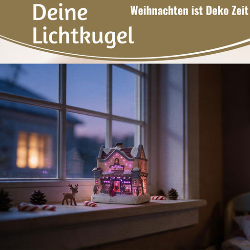KI-generiertes Bild,LED Lichthaus 12,5cm 2x AA Batterie für Weihnachtsstadt Weihnachtsdorf