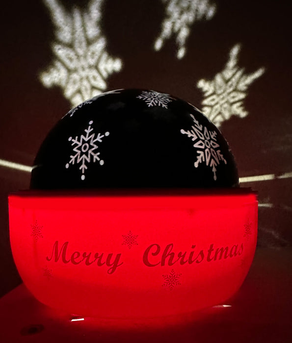 KI-generiertes Bild,LED Laser Projektor Schneeflocke Rot Timer Weihnachten Beleuchtung Deko Licht