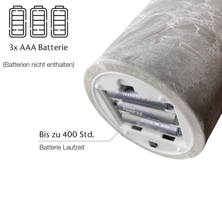 KI-generiertes Bild,LED 3D XXL Teelicht Grau 5x10cm Beton-Optik Timer flackernde flammenlose Kerze