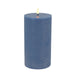 KI-generiertes Bild,LED 3D Stumpenkerze Ribe Blau 10x7,5cm Echtwachs flackernde flammenlose Kerze