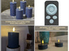 KI-generiertes Bild,LED 3D Stumpenkerze Ribe Blau 10x7,5cm Echtwachs flackernde flammenlose Kerze