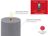KI-generiertes Bild,LED 3D Stumpenkerze Ribe Grau 15x10cm Echtwachs flackernde flammenlose Kerze