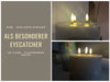 KI-generiertes Bild,LED 3D Stumpenkerze Ribe Grau 15x15cm Dreidocht Echtwachs flackernde flammenlose Kerze