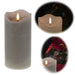 KI-generiertes Bild LED 3D Stumpenkerze Grau 20cm Timer Echtwachs flackernde flammenlose Kerze