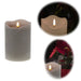 KI-generiertes Bild LED 3D Stumpenkerze Grau 12,5cm Timer Echtwachs flackernde flammenlose Kerze
