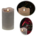 KI-generiertes Bild LED 3D Stumpenkerze Grau 15cm Timer Echtwachs flackernde flammenlose Kerze