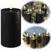 KI-generiertes Bild Real Flame 3D LED Stumpenkerze 20cm Ribe Schwarz Echtwachs flackernde Blockkerze