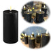 KI-generiertes Bild Real Flame 3D LED Stumpenkerze 10cm Ribe Schwarz Echtwachs flackernde Blockkerze