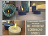 KI-generiertes Bild,2x XL LED 3D Teelichter Ribe Blau 6,8cm Echtwachs Spiegel flackernde flammenlose Kerze