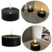 KI-generiertes Bild 2x XL LED 3D Teelichter Ribe Schwarz 6,8cm Echtwachs Spiegel flackernde flammenlose Kerze