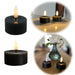KI-generiertes Bild 2x LED 3D Teelichter Ribe Schwarz 4,5cm Echtwachs Spiegel flackernde flammenlose Kerze