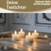 KI-generiertes Bild,USB 4x LED 3D Teelichter Ribe Creme 6cm Echtwachs Spiegel flackernde flammenlose Kerze