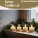 KI-generiertes Bild,USB 4x LED 3D Teelichter Ribe Creme 6cm Echtwachs Spiegel flackernde flammenlose Kerze