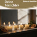 KI-generiertes Bild,USB 4x LED 3D Teelichter Ribe Creme 6cm Echtwachs Spiegel flackernde flammenlose Kerze