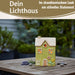 KI-generiertes Bild, LED Lichterhaus Nyhavn 19cm Gruen Keramik Fachwerkhaus Leuchthaus