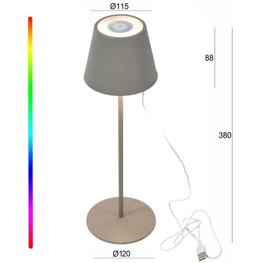 KI-generiertes Bild,LED Touch RGB Tischlampe Ribe Taupe 38cm kabellos Tischleuchte Dimmer Outdoor
