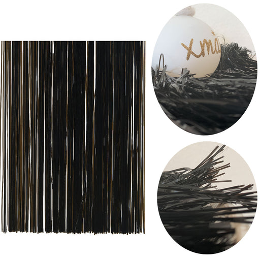 KI-generiertes Bild Vinyl-Lametta 100x40cm Schwarz Vorhang Girlande Party Fasching Karneval