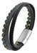 KI-generiertes Bild,Design Unisex Lederarmband 21cm Sóller Dreifach Schwarz Grün Natursteine Echtleder