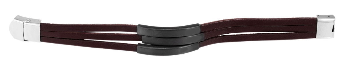 KI-generiertes Bild,Elegantes Unisex Lederarmband 21cm Palma Dreifach Braun Gravurplatten Echtleder