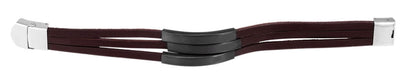 KI-generiertes Bild,Elegantes Unisex Lederarmband 21cm Palma Dreifach Braun Gravurplatten Echtleder