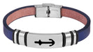 KI-generiertes Bild,Elegantes Unisex Lederarmband 21cm Sylt Anker Motiv Blau Silber Echtleder