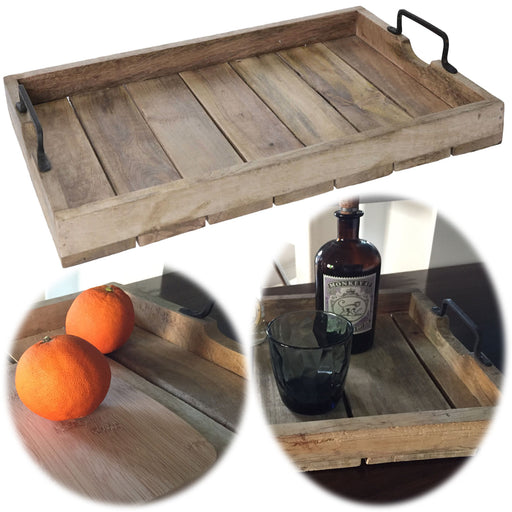 KI-generiertes Bild XL Mango Serviertablett 46x31cm B-Ware Holz-Tablett Dekotablett Griff Henkel Shabby