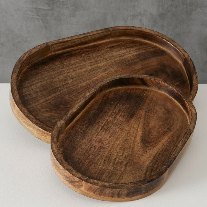 KI-generiertes Bild,Deko-Tablett Mango Holz Braun 36cm Rund Serviertablett Kerzen-Schale Obst-Schale